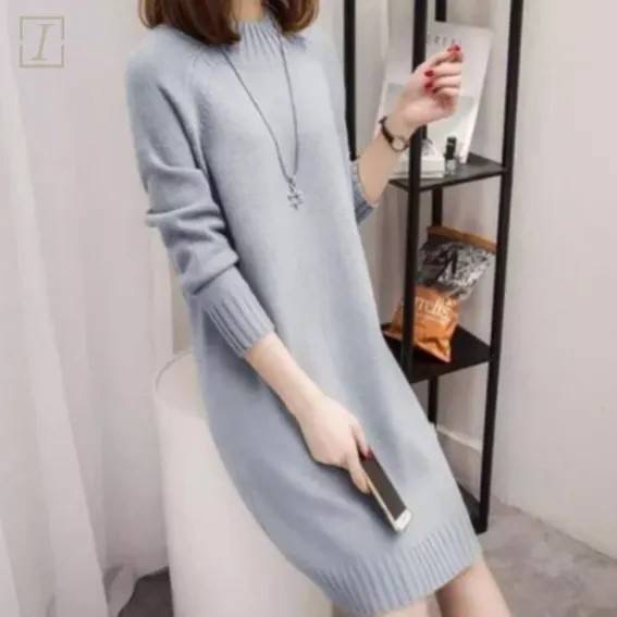 秋冬裝中長款長袖打底裙女寬松顯瘦加絨加厚連衣裙大碼包臀衛衣裙