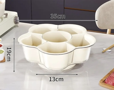 廚房火鍋配菜盤家用蔬菜籃置物架可旋轉收納筐果盤九宮格分格拼盤