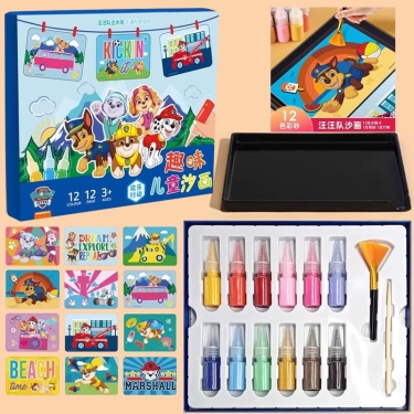 汪汪隊立大功沙畫兒童彩砂畫幼兒園手工diy製作刮畫塗鴉膠畫玩